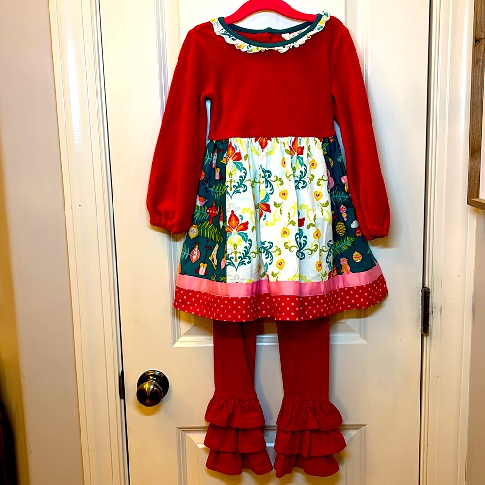 Matilda Jane Happy Holly Daze Dress and For Your Thoughts Benny Size 4